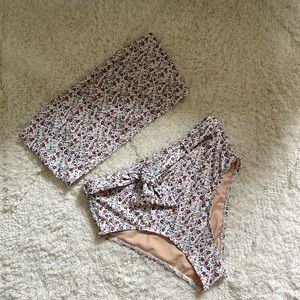 NWOT floral swim suit two piece bikini faithfull the brand